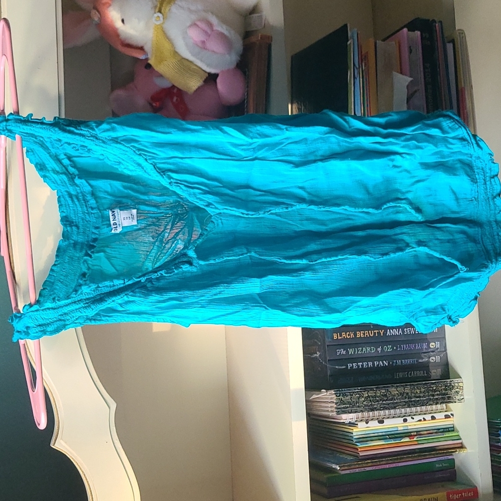 Sheer ruffle tank top